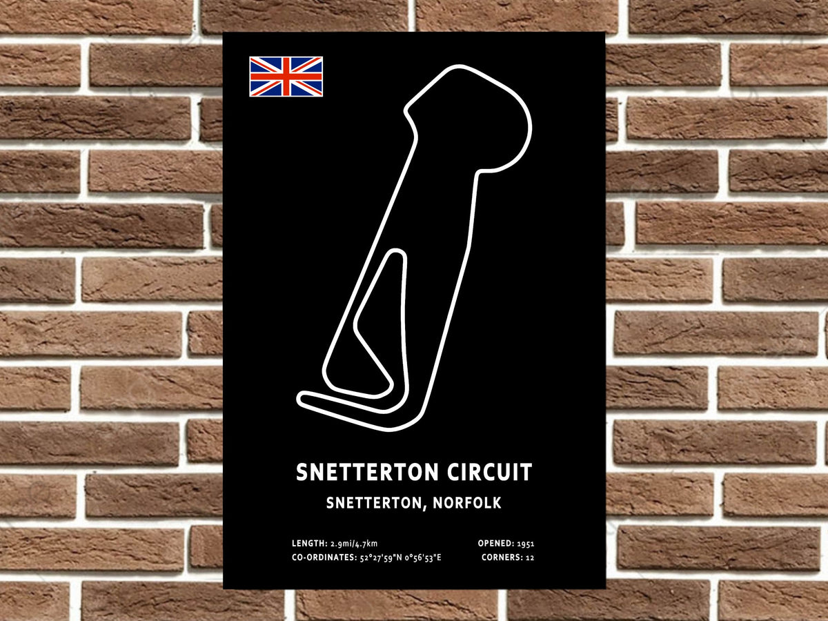 Snetterton Circuit Layout Metal Sign
