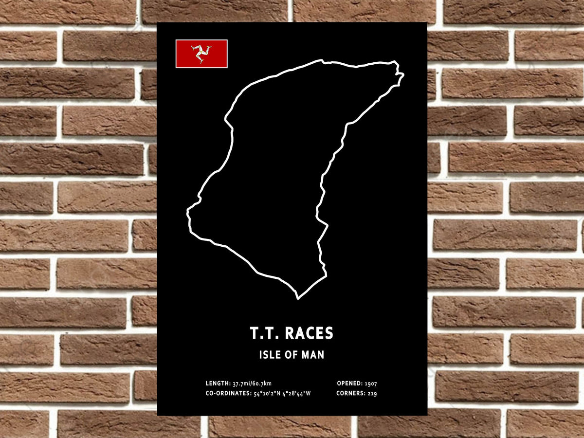 Isle of Man TT Races Circuit Layout Metal Sign