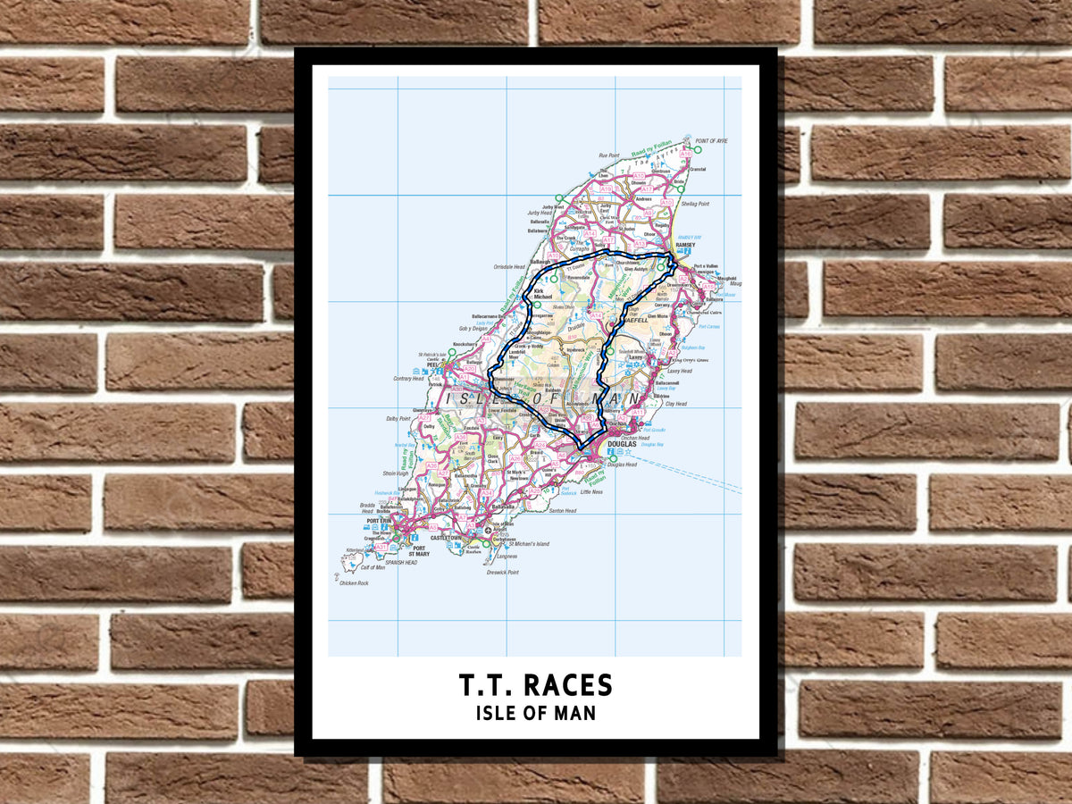 Isle of Man TT Races Map Layout Metal Sign