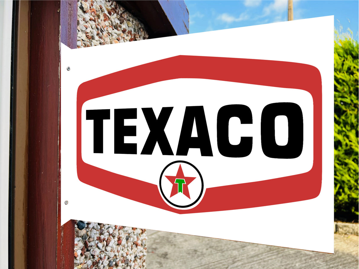 Texaco Double Sided Metal Flange Sign