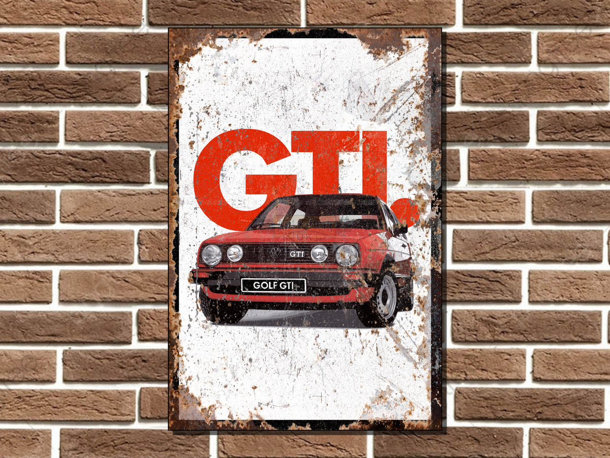 Volkswagen Golf GTI Metal Sign
