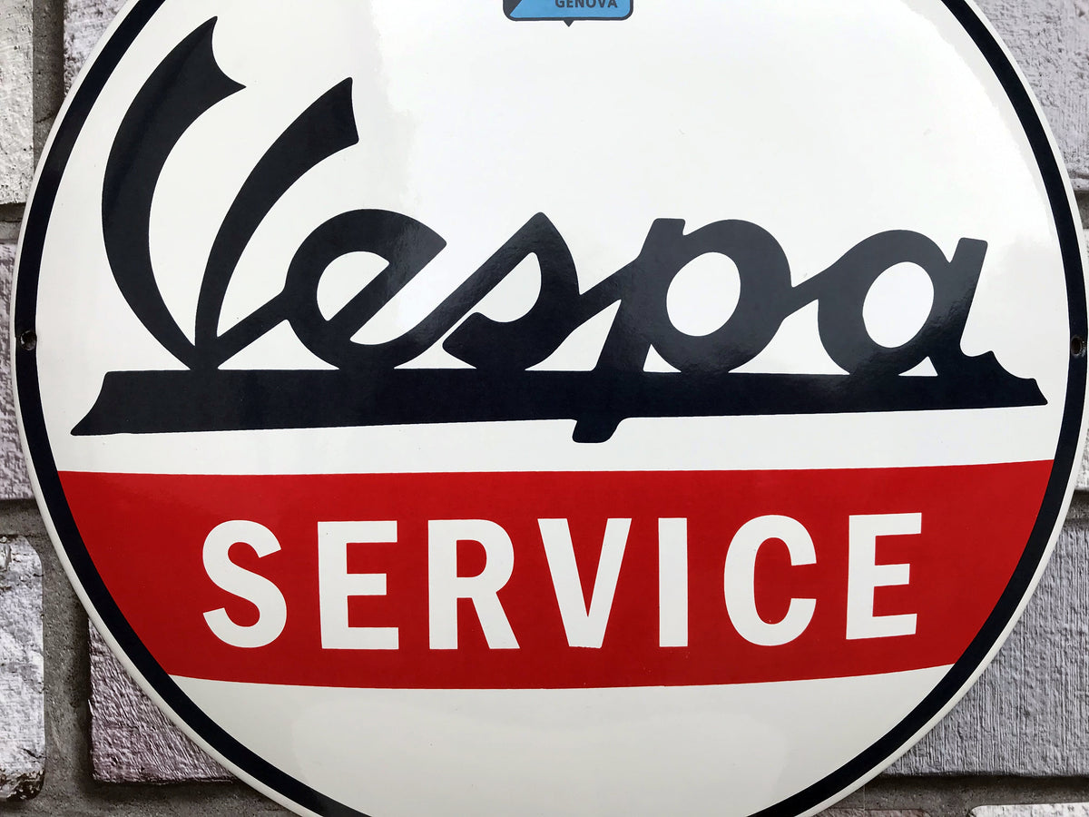 Vespa Service Enamel Sign