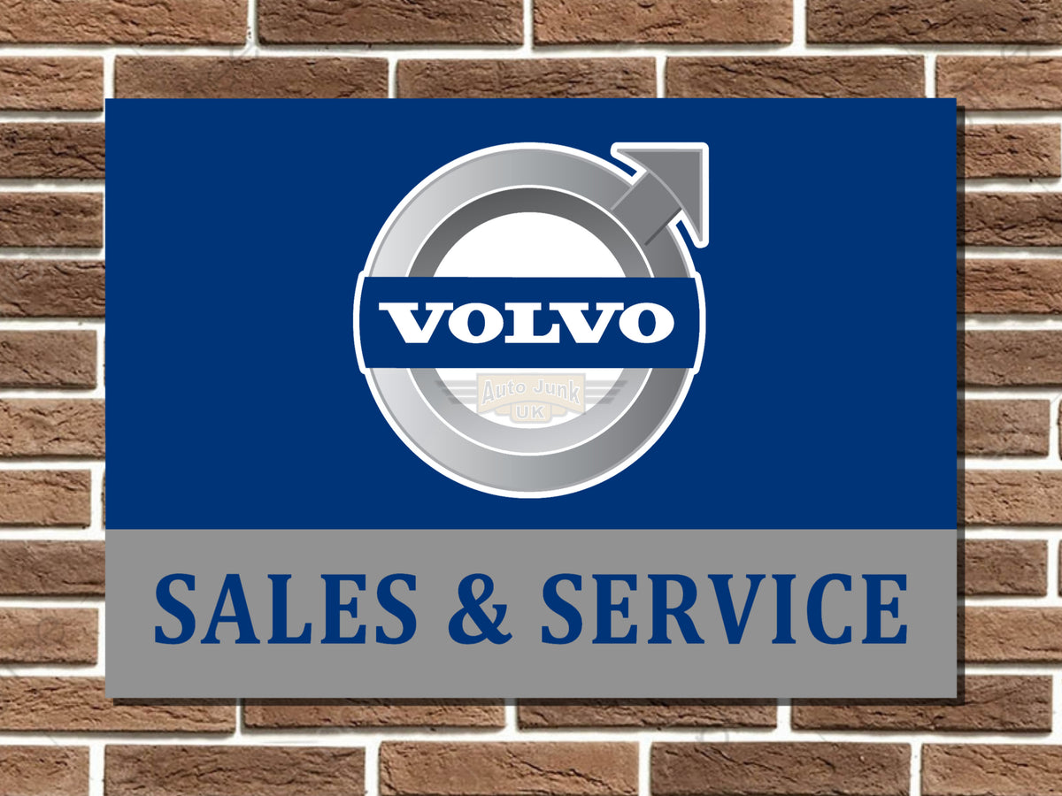 Volvo Sales & Service Metal Sign