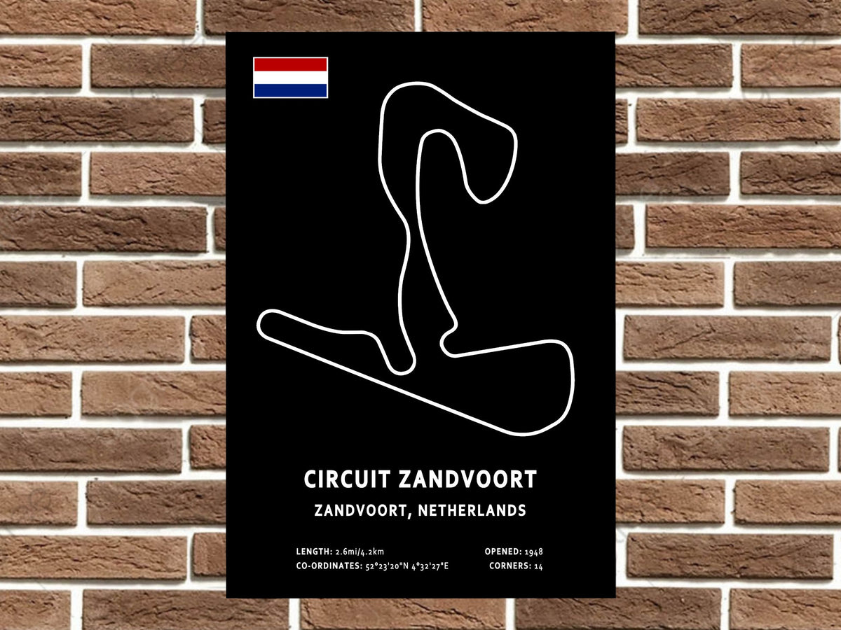 Circuit Zandvoort Circuit Layout Metal Sign